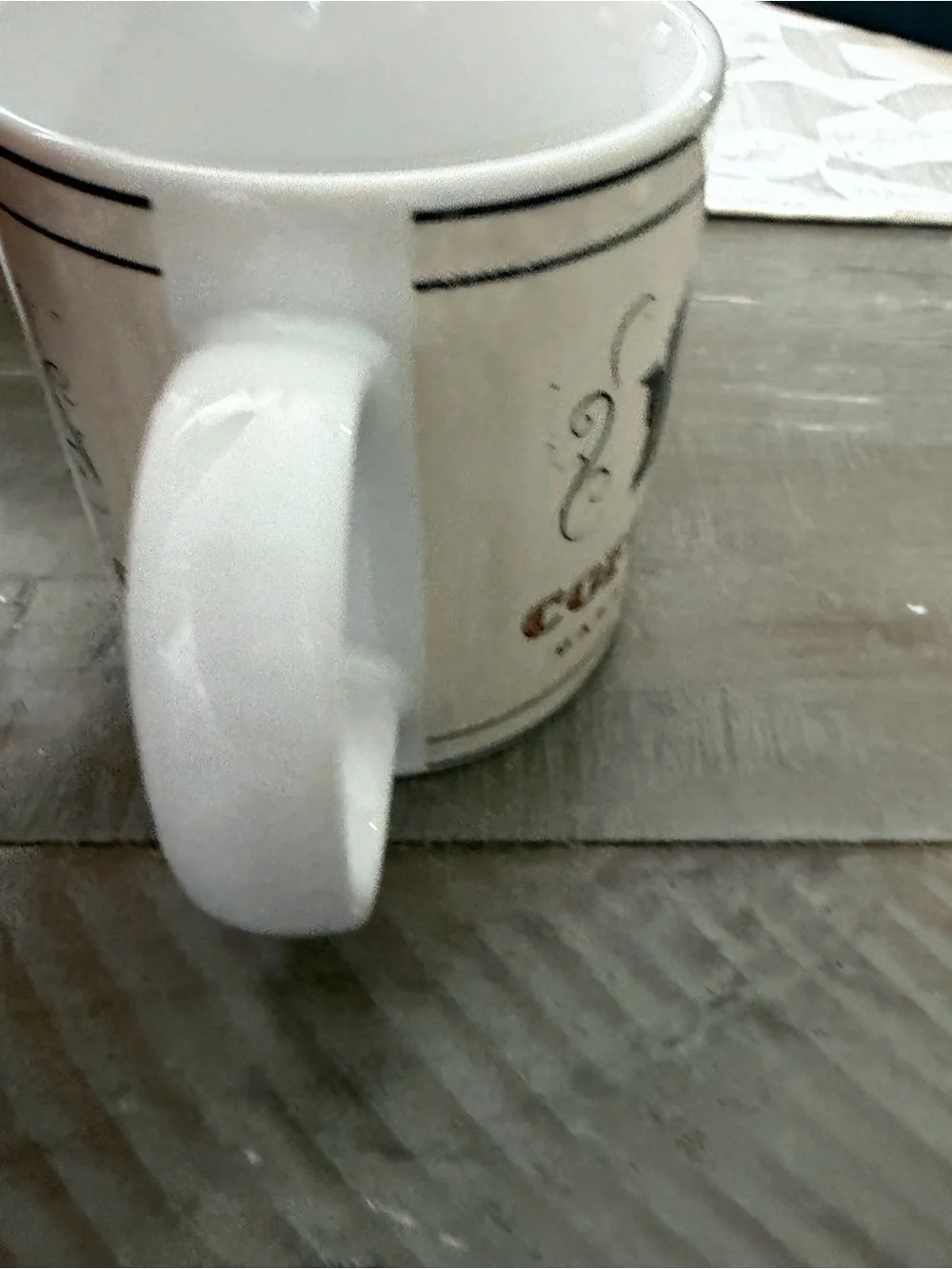 Sakura White Coffee Co. Dark Roast Ceramic Mug with Black and Brown Accents